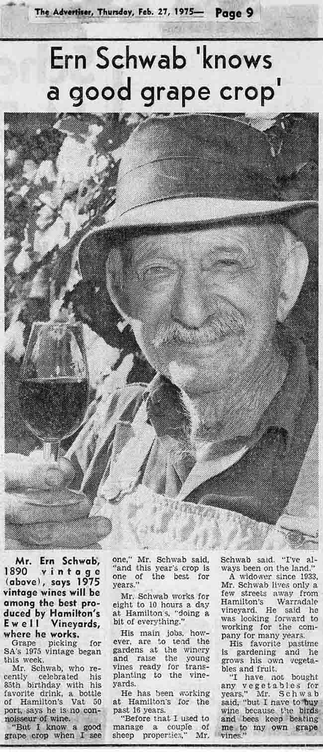 Ern Schwab article 1975